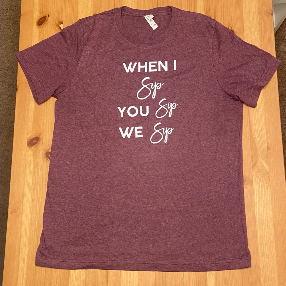 Bella Canvas Plum Graphic Tee; Size L